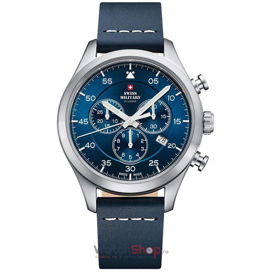 Ceas Swiss Military Barbatesc Sport Albastru by Chrono SM34076.05 Cronograf Quartz Original cu Comanda Online