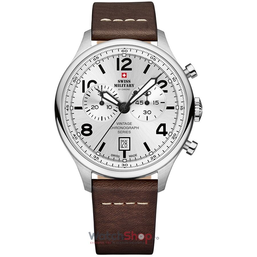 Ceas Swiss Military Barbatesc Sport Argintiu by Chrono SM30192.05 Quartz Original cu Comanda Online