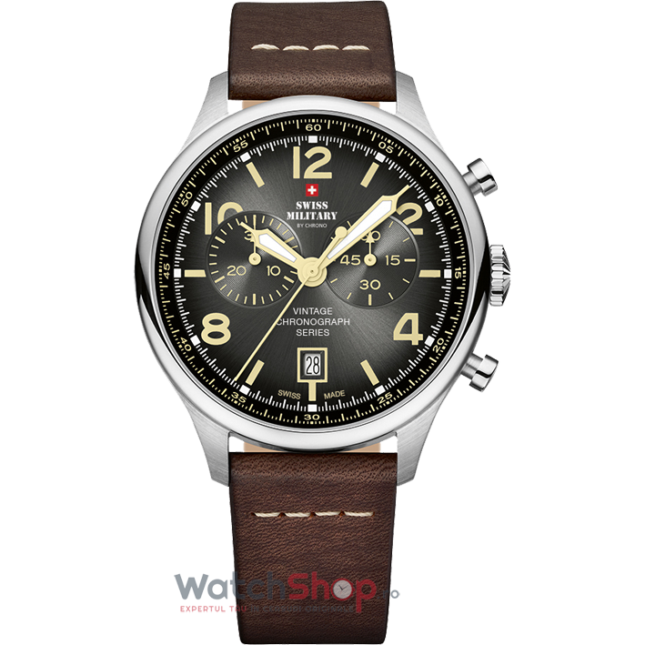 Ceas Swiss Military Barbatesc Sport Negru by CHRONO SM30192.04 Quartz Original cu Comanda Online