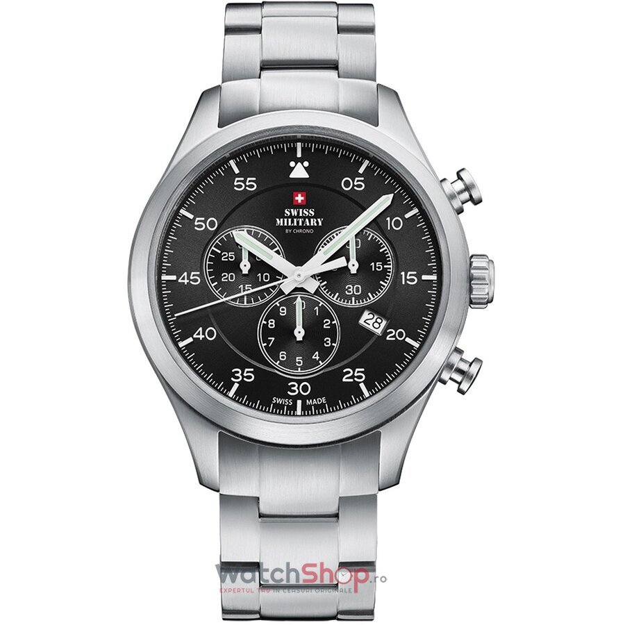 Ceas Swiss Military Barbatesc Sport Negru by Chrono SM34076.01 Cronograf Quartz Original cu Comanda Online