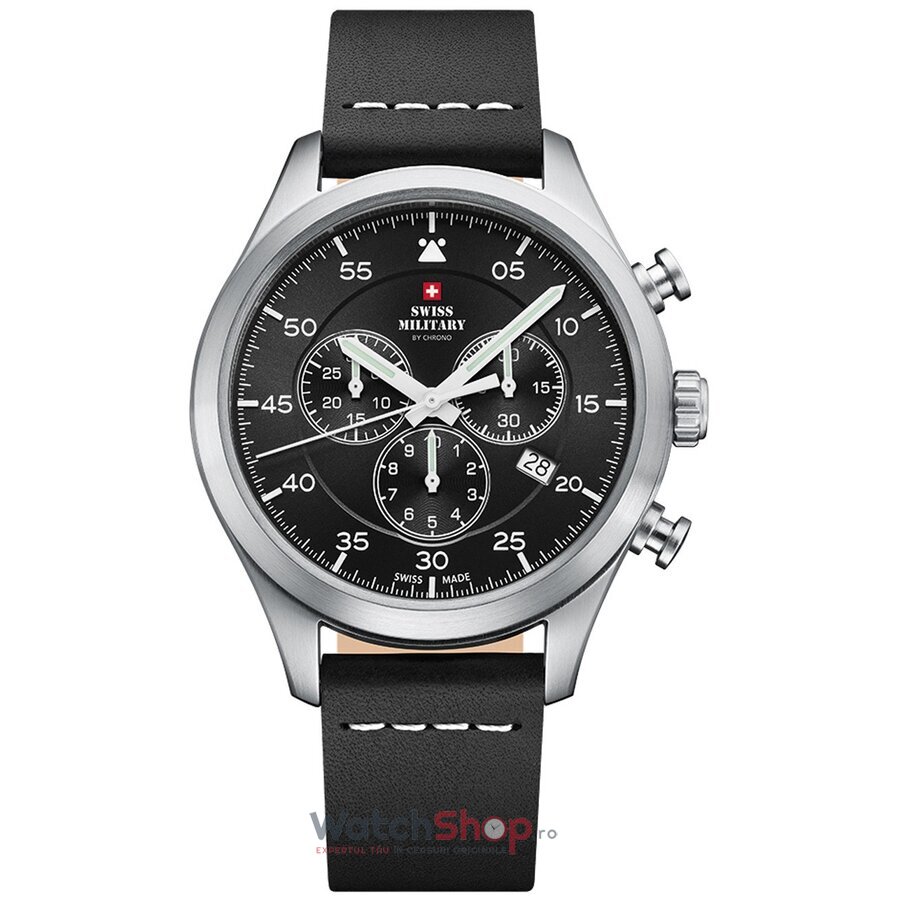 Ceas Swiss Military Barbatesc Sport Negru by Chrono SM34076.04 Cronograf Quartz Original cu Comanda Online