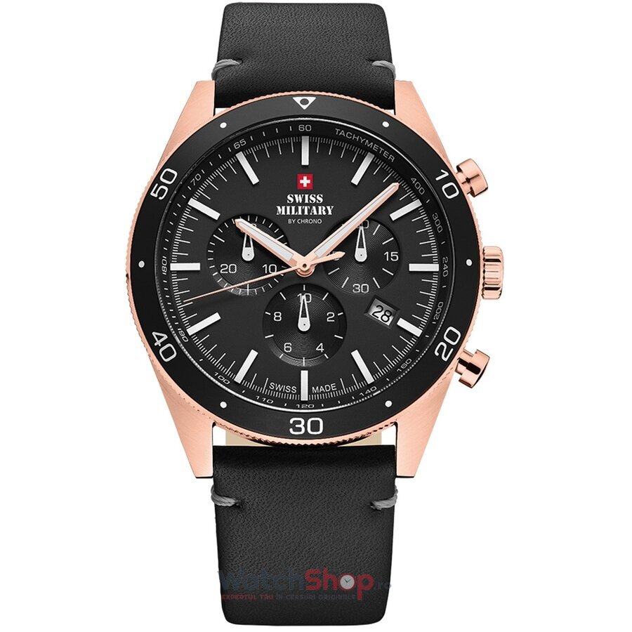 Ceas Swiss Military Barbatesc Sport Negru by Chrono SM34079.07 Cronograf Quartz Original cu Comanda Online