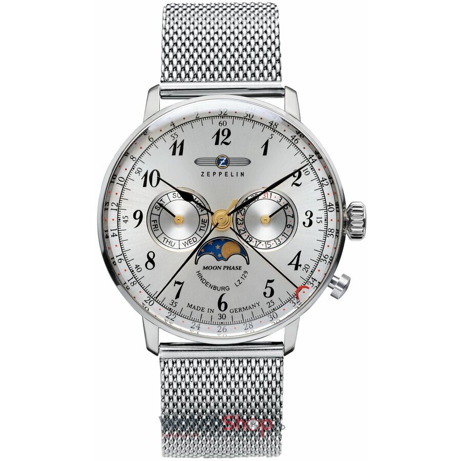 Ceas Zeppelin Barbatesc Sport Argintiu LZ129 HINDENBURG 7036M-1 Quartz Original cu Comanda Online