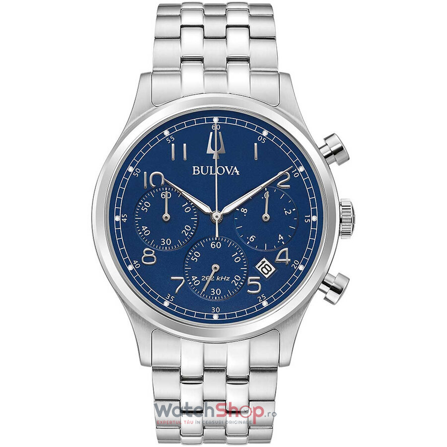 Ceas Bulova Original Barbatesc Casual Albastru PRECISIONIST 96B358 Chronograph Quartz cu Comanda Online