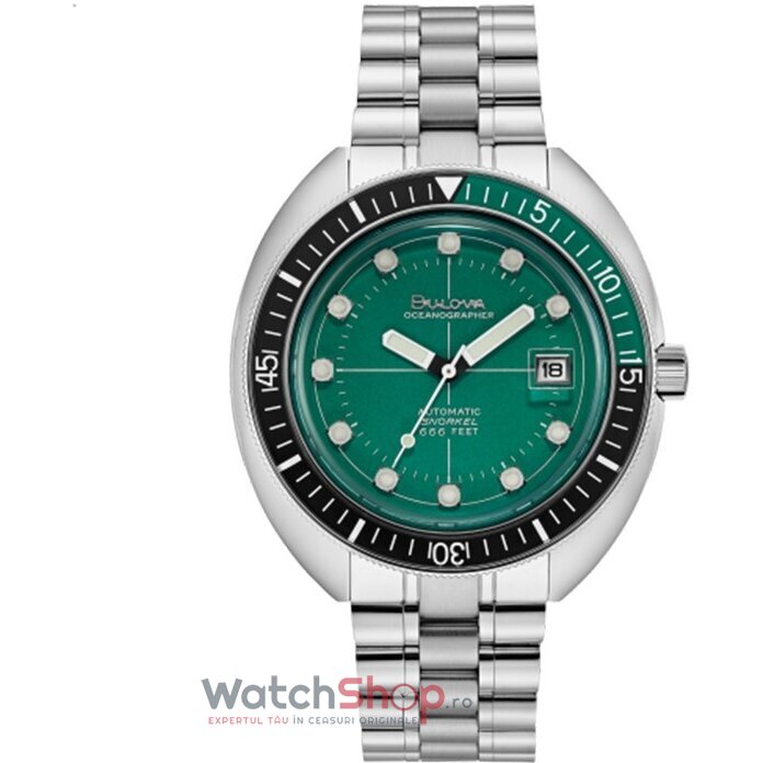 Ceas Bulova Original Barbatesc Sport Verde OCEANOGRAPHER 96B322 Archive Series Diver Automatic cu Comanda Online