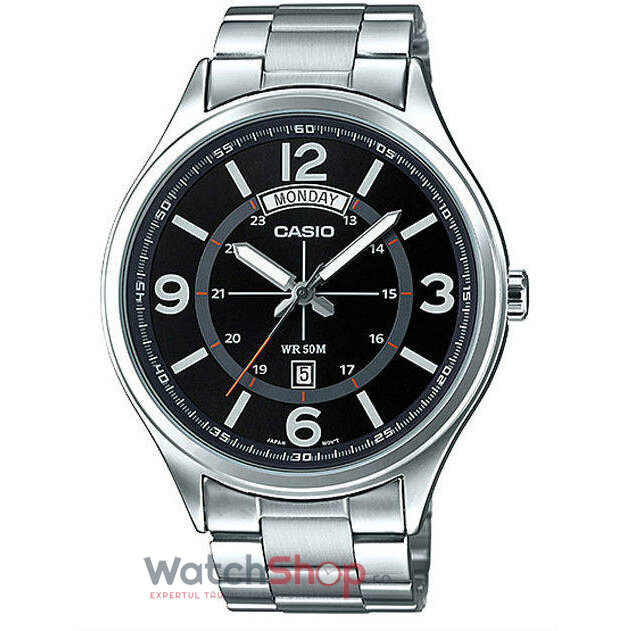 Ceas Casio Casual Barbatesc STANDARD MTP-E129D-1AVDF Negru Quartz cu Comanda Online