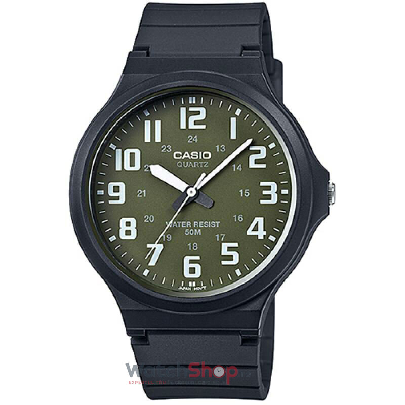 Ceas Casio Casual Barbatesc YOUTH MW-240-3B Kaki Quartz cu Comanda Online