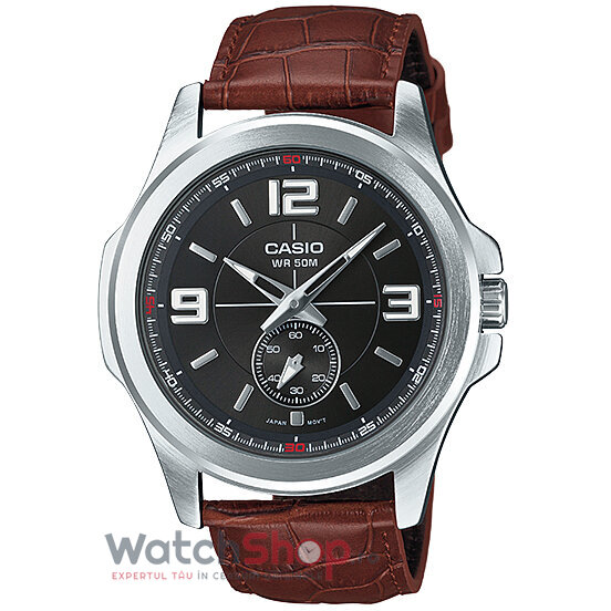 Ceas Casio Casual-Sport Barbatesc MTP-E112L-1AVDF Negru Quartz cu Comanda Online