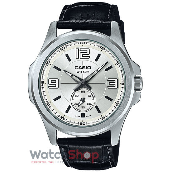 Ceas Casio Casual-Sport Barbatesc MTP-E112L-7AVDF Argintiu Quartz cu Comanda Online