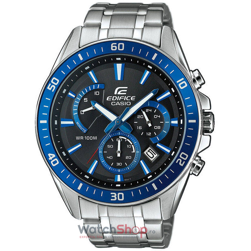 Ceas Casio Original Barbatesc Casual-Sport Negru EDIFICE EFR-552D-1A2 Cronograf Quartz cu Comanda Online