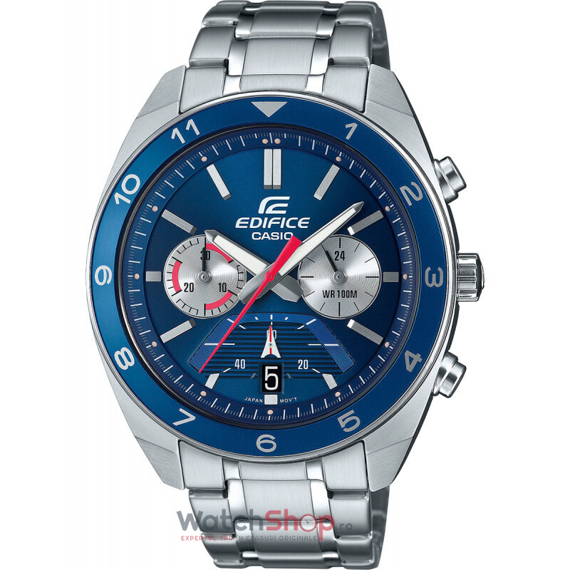 Ceas Casio Original Barbatesc Clasic Albastru EDIFICE EFV-590D-2AVUEF Cronograf Quartz cu Comanda Online