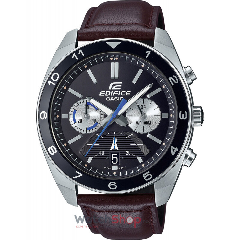 Ceas Casio Original Barbatesc Clasic Negru EDIFICE EFV-590L-1AVUEF Cronograf Quartz cu Comanda Online