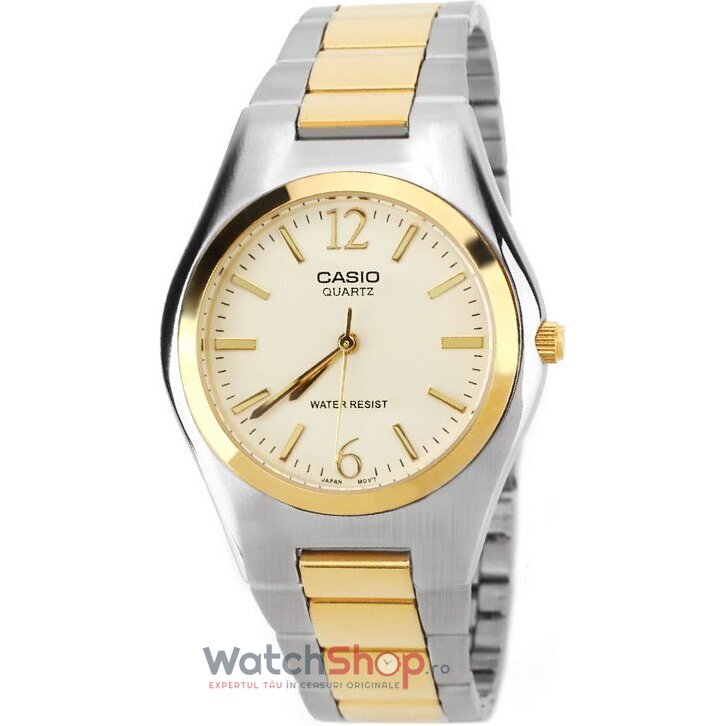 Ceas Casio Original Barbatesc Elegant Crem MTP-1253SG-9A Quartz cu Comanda Online