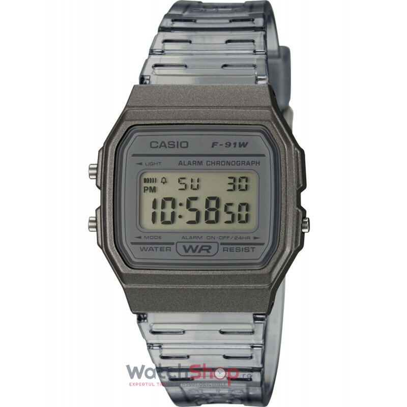 Ceas Casio Original Barbatesc Sport Gri COLLECTION F-91WS-8EF Quartz cu Comanda Online