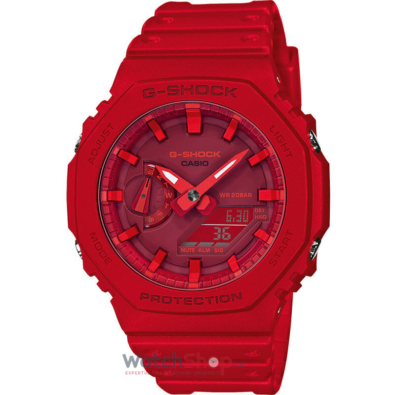 Ceas Casio Original Barbatesc Sport Rosu G-SHOCK GA-2100-4AER Quartz cu Comanda Online