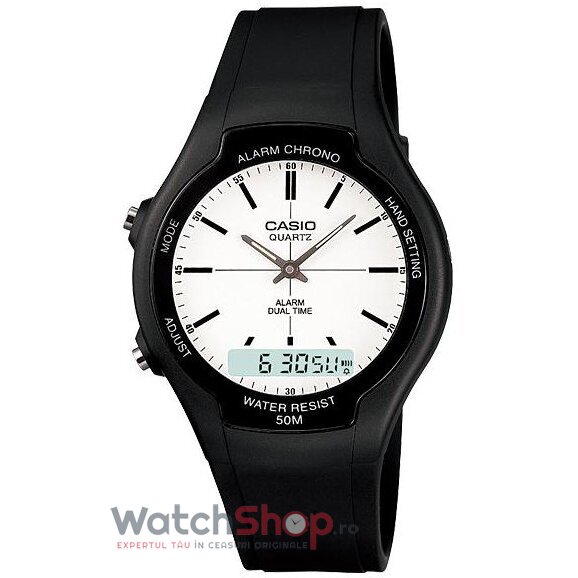 Ceas Casio Original Sport Alb pentru Barbati AW-90H-7EVEF cu Comanda Online