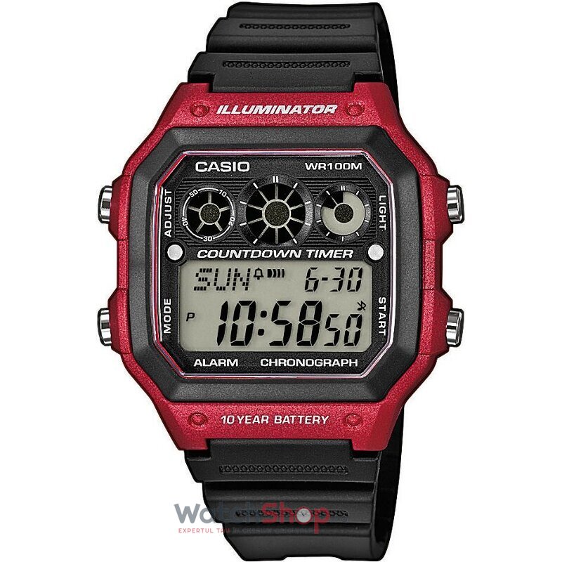 Ceas Casio Original Sport Gri pentru Barbati YOUTH AE-1300WH-4A cu Comanda Online