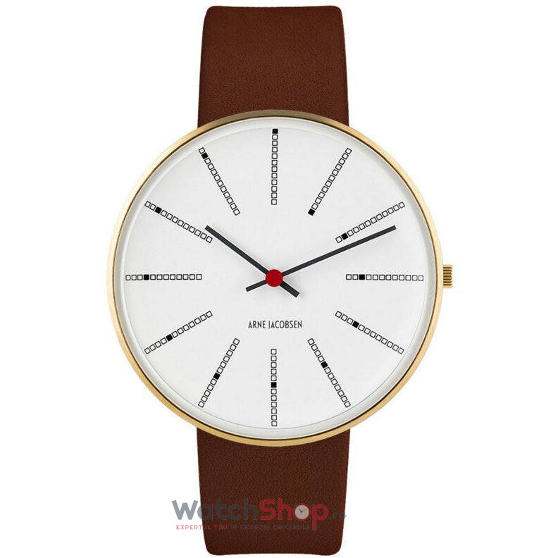 Ceas Casual Arne Jacobsen Barbatesc BANKERS 53108-2007 Alb Quartz Original cu Comanda Online