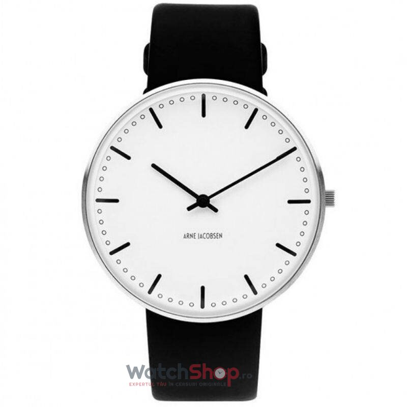 Ceas Casual Arne Jacobsen Barbatesc CITY HALL 53202-2001 Alb Quartz Original cu Comanda Online