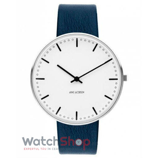 Ceas Casual Arne Jacobsen Barbatesc CITY HALL 53202-2004 Alb Quartz Original cu Comanda Online