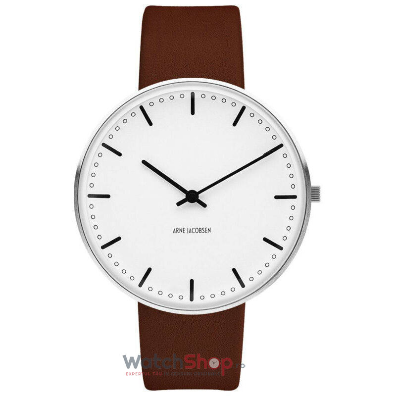 Ceas Casual Arne Jacobsen Barbatesc CITY HALL 53202-2007 M Alb Quartz Original cu Comanda Online