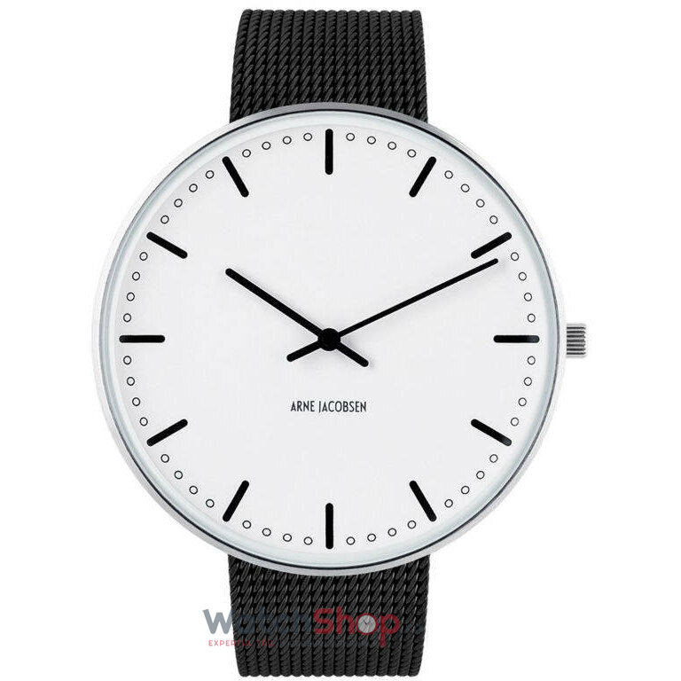 Ceas Casual Arne Jacobsen Barbatesc CITY HALL 53202-2010 Mesh M Alb Quartz Original cu Comanda Online