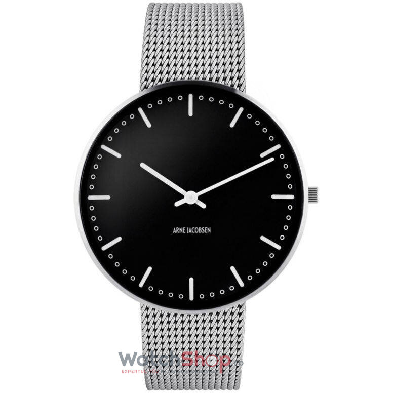 Ceas Casual Arne Jacobsen Barbatesc CITY HALL 53205-2008 Mesh M Negru Quartz Original cu Comanda Online