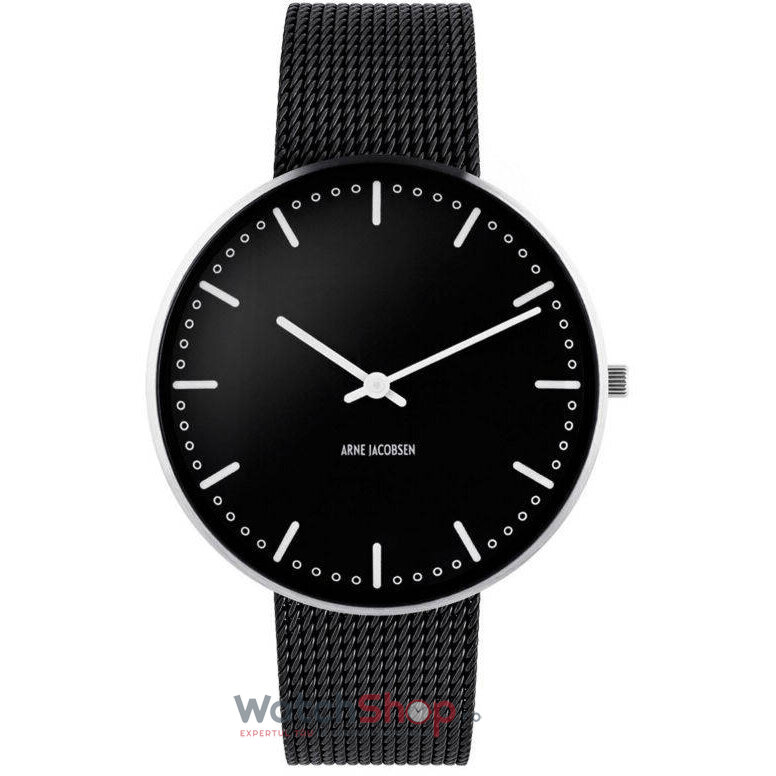 Ceas Casual Arne Jacobsen Barbatesc CITY HALL 53205-2010 Mesh M Negru Quartz Original cu Comanda Online