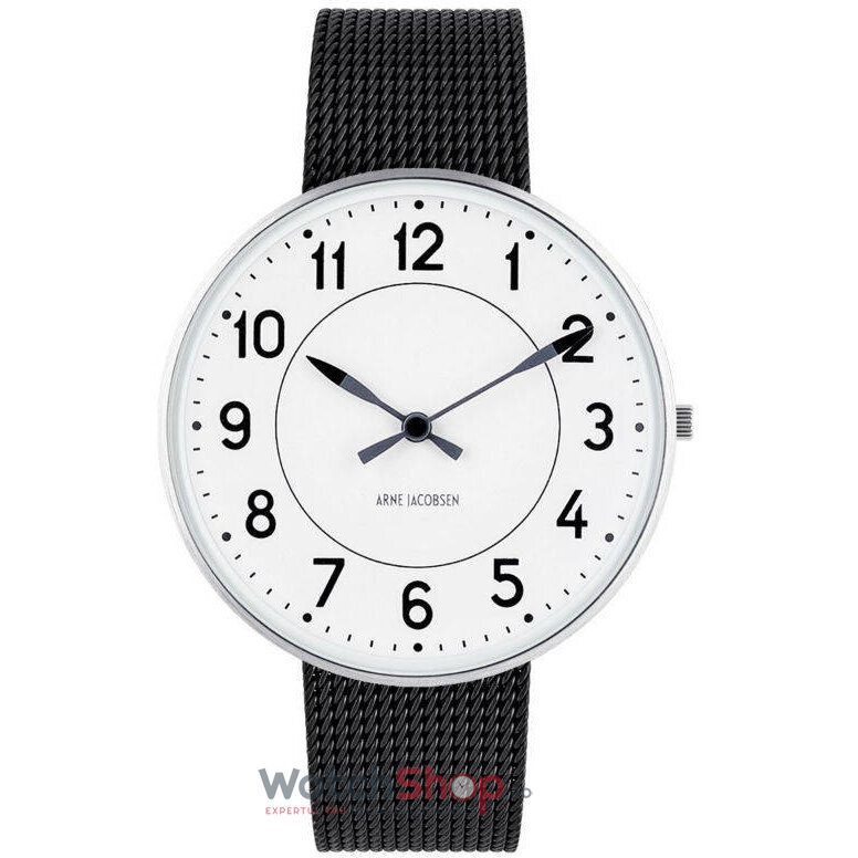 Ceas Casual Arne Jacobsen Barbatesc STATION 53402-2010 Mesh Alb Quartz Original cu Comanda Online