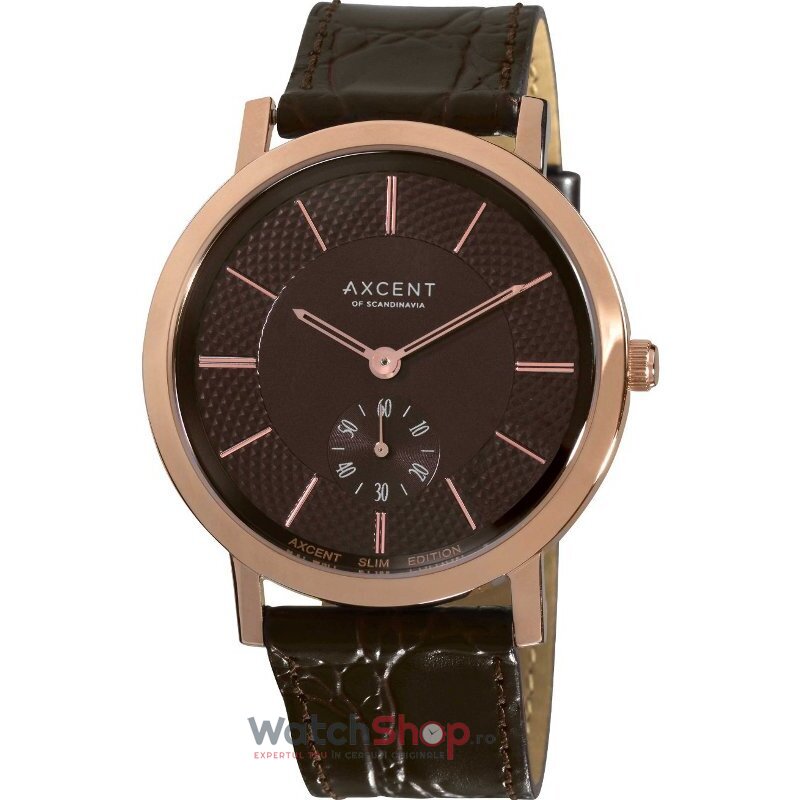 Ceas Casual Axcent Barbatesc AMBASSADOR IX2022R-736 Maro Quartz Original cu Comanda Online