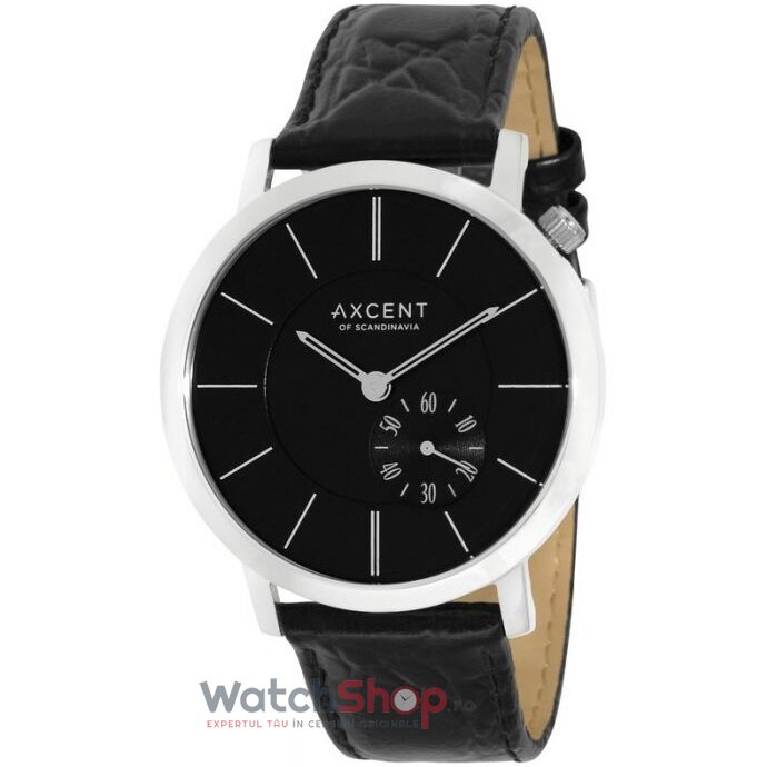 Ceas Casual Axcent Barbatesc AROUND X12803-237 Negru Quartz Original cu Comanda Online