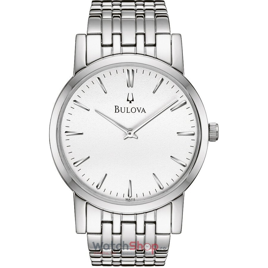 Ceas Casual Bulova Barbatesc DRESS 96A115 Argintiu Quartz Original cu Comanda Online