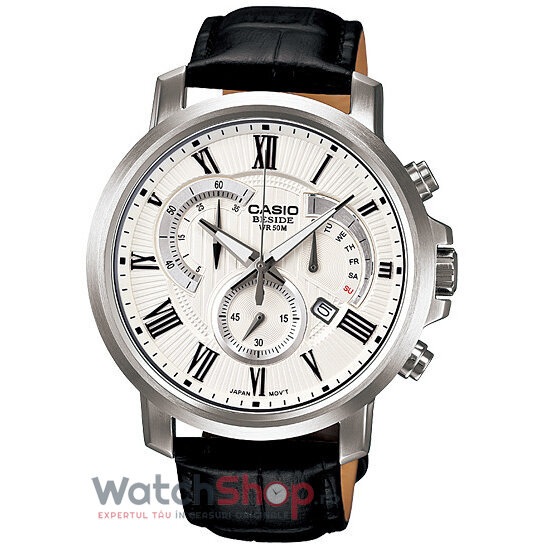 Ceas Casual Casio Barbatesc BESIDE BEM-506BL-7AVEF Alb Quartz Original cu Comanda Online