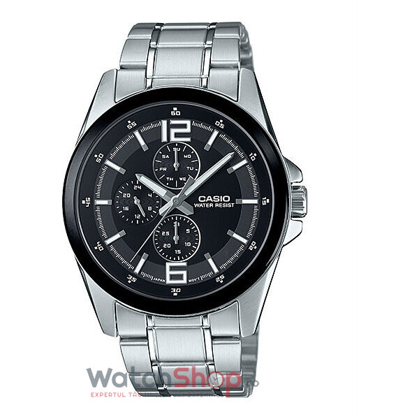 Ceas Casual Casio Barbatesc MTP-E306D-1ADF Negru Quartz Original cu Comanda Online