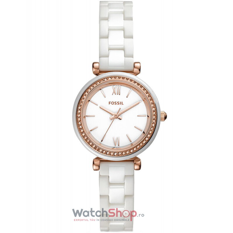 Ceas Casual Fossil CARLIE CE1104 Mini Alb de Dama Original cu Comanda Online