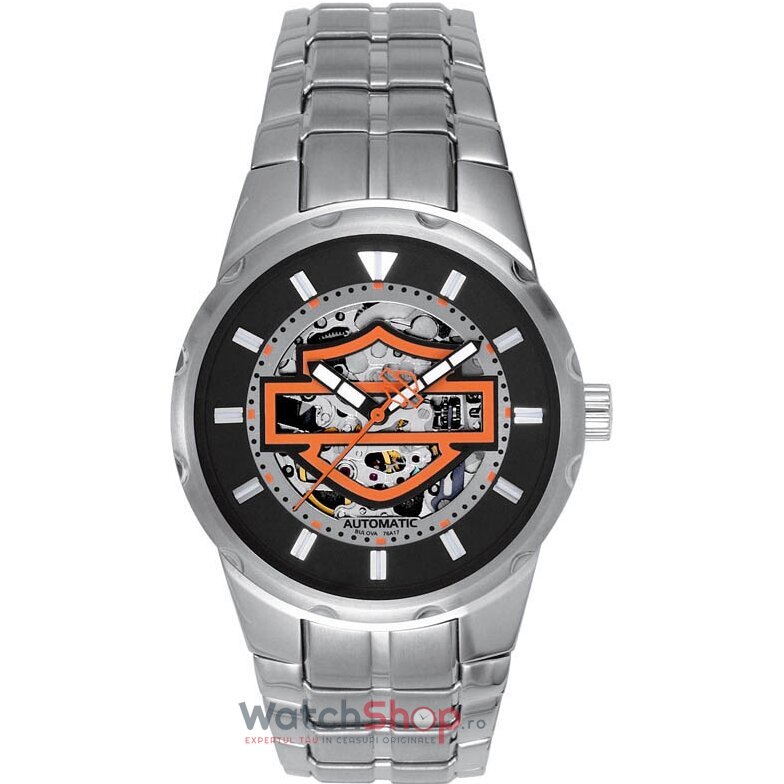 Ceas Casual Harley-Davidson Barbatesc BRACELET 76A17 Skeleton Automatic Original cu Comanda Online