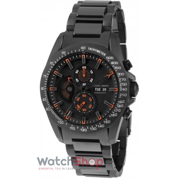 Ceas Casual Jacques Lemans Barbatesc LIVERPOOL 1-1635H GMT Negru Quartz Original cu Comanda Online