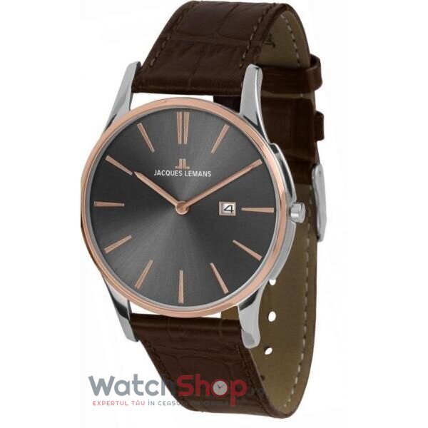 Ceas Casual Jacques Lemans Barbatesc LONDON 1-1936E Gri metalizat Quartz Original cu Comanda Online