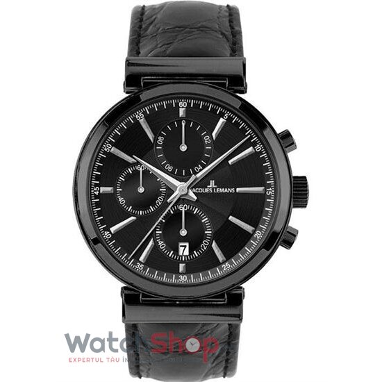 Ceas Casual Jacques Lemans Barbatesc VERONA 1-1699C Negru Quartz Original cu Comanda Online