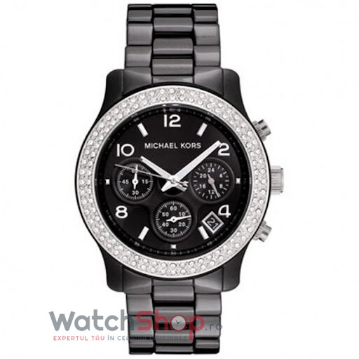 Ceas Casual Michael Kors RUNWAY MK5190 Chronograph Negru de Dama Original cu Comanda Online