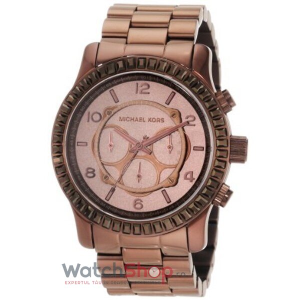 Ceas Casual Michael Kors RUNWAY MK5543 Cronograph Aur roz de Dama Original cu Comanda Online