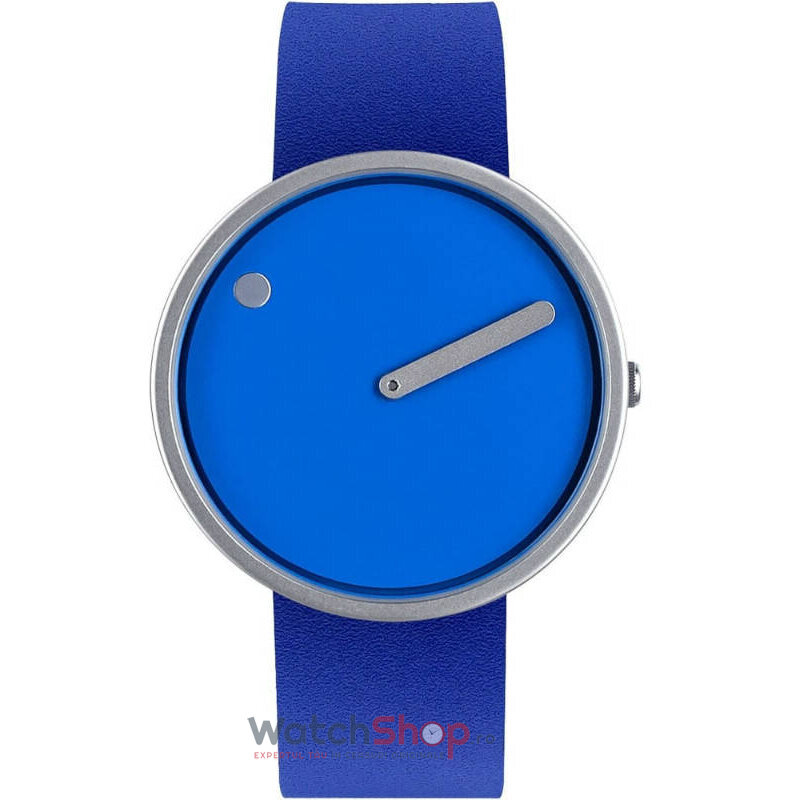 Ceas Casual PICTO Barbatesc 43380-4420MS Leather Matt Steel 40mm Albastru Quartz Original cu Comanda Online