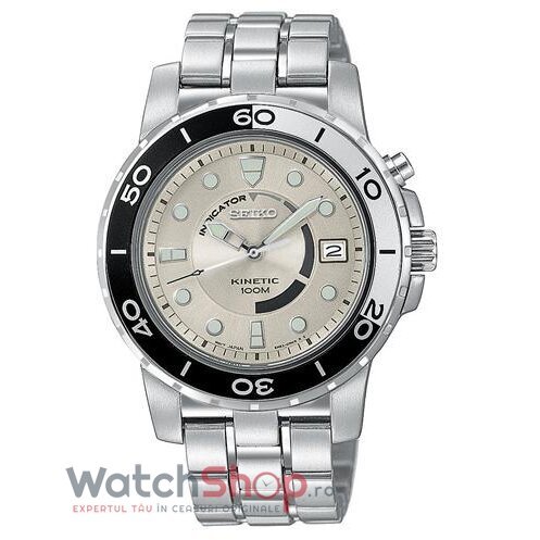 Ceas Casual Seiko Barbatesc KINETIC SKA381 Argintiu Kinetic Original cu Comanda Online