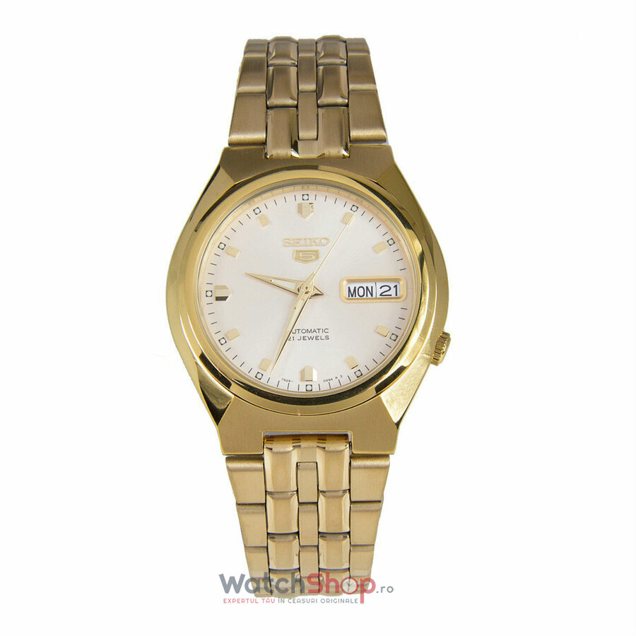 Ceas Casual Seiko Barbatesc SEIKO 5 SNKL26K1 Alb Automatic Original cu Comanda Online