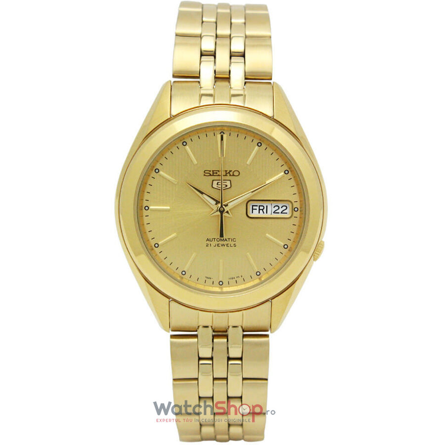 Ceas Casual Seiko Barbatesc SEIKO 5 SNKL28K1 Auriu Automatic Original cu Comanda Online