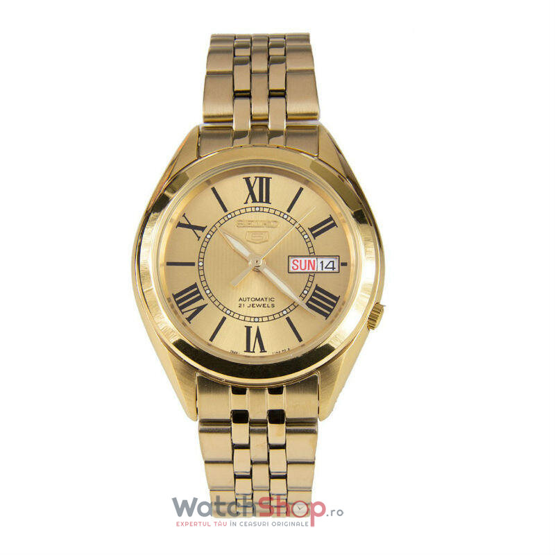 Ceas Casual Seiko Barbatesc SEIKO 5 SNKL38K1 Auriu Automatic Original cu Comanda Online