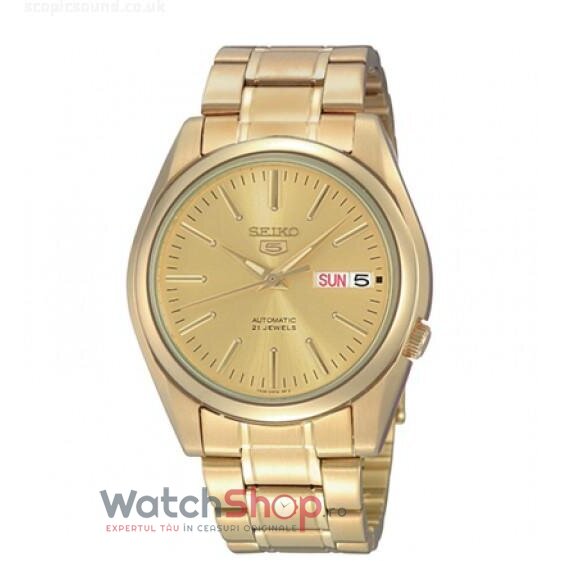 Ceas Casual Seiko Barbatesc SEIKO 5 SNKL48K1 Auriu Automatic Original cu Comanda Online