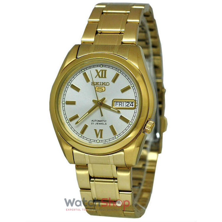 Ceas Casual Seiko Barbatesc SEIKO 5 SNKL58K1 Alb Automatic Original cu Comanda Online