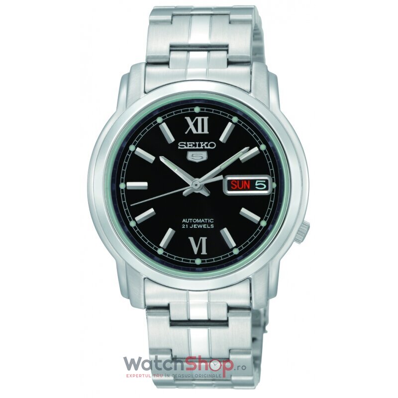 Ceas Casual Seiko Barbatesc SNKK81K1 SEIKO 5 Negru Automatic Original cu Comanda Online