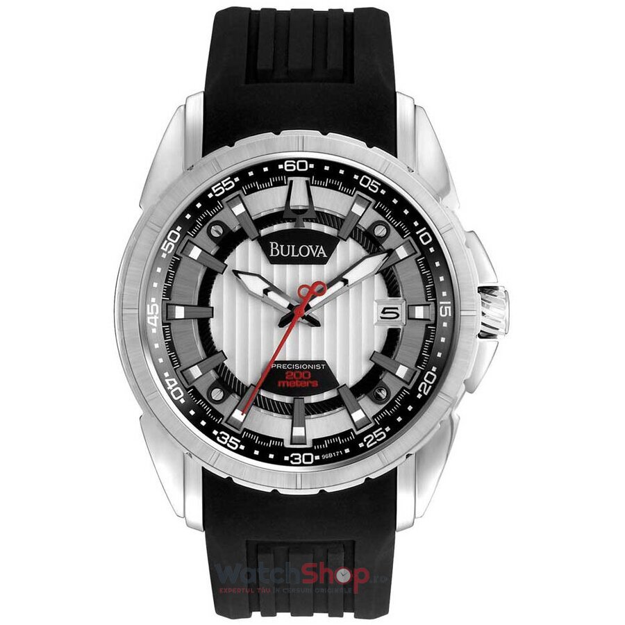 Ceas Casual-Sport Bulova Barbatesc PRECISIONIST 96B171 Argintiu Quartz Original cu Comanda Online